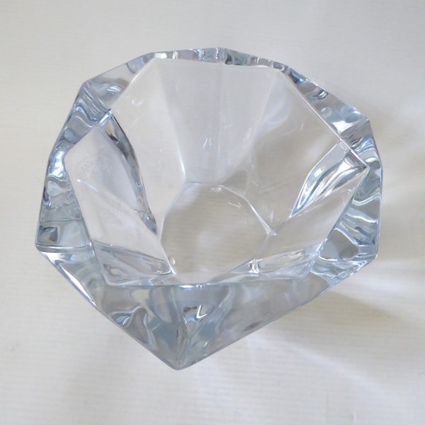 Orrefors Precious 160mm faceted crystal art glass bowl, clear asymmetric Swedish - Image 3