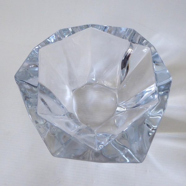 Orrefors Precious 160mm faceted crystal art glass bowl, clear asymmetric Swedish - Image 4