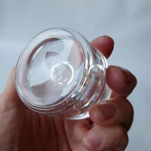Orrefors pair vintage art glass candle holders, small taper candles, Swedish 70s - Image 12