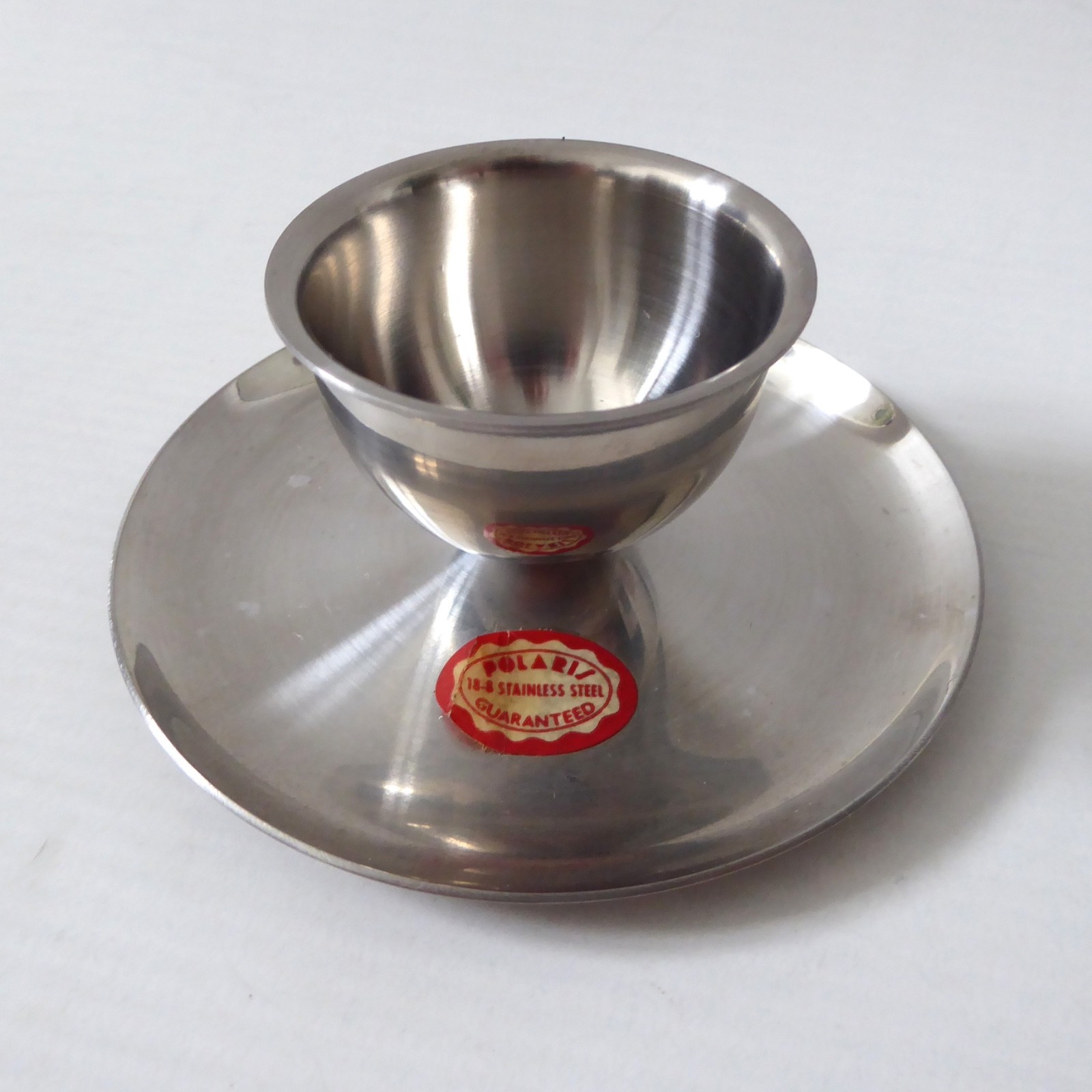 Polaris of Norway 18/8 stainless steel egg cup, vintage modernist Scandinavian
