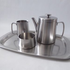 Robert Welch Old Hall Avon teapot, milk jug and sugar bowl set. 1960s modernist