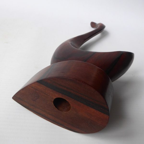 Rosewood stylised bird duck swan. Modernist sculpture, hand carved wood figurine - Image 12