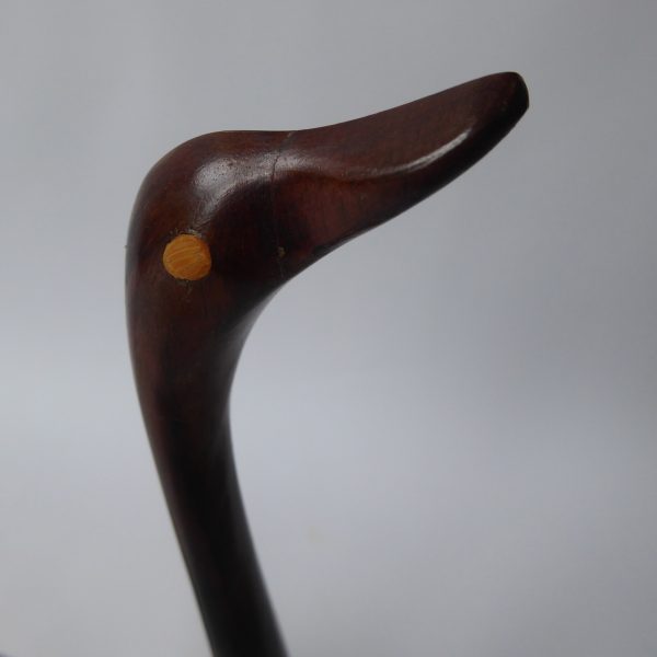 Rosewood stylised bird duck swan. Modernist sculpture, hand carved wood figurine - Image 13