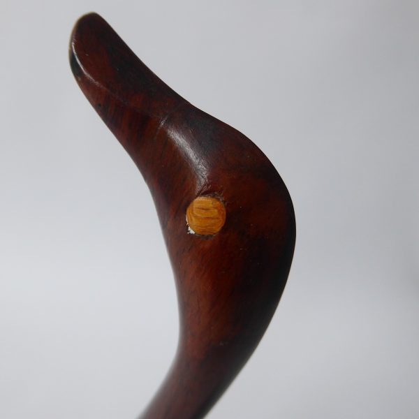 Rosewood stylised bird duck swan. Modernist sculpture, hand carved wood figurine - Image 14