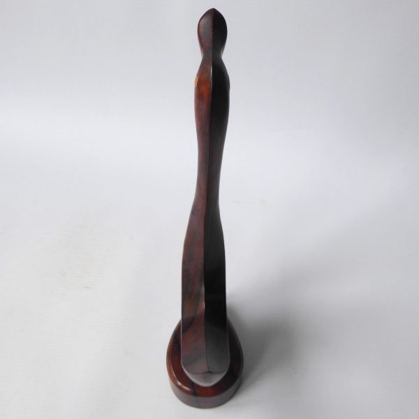 Rosewood stylised bird duck swan. Modernist sculpture, hand carved wood figurine - Image 6