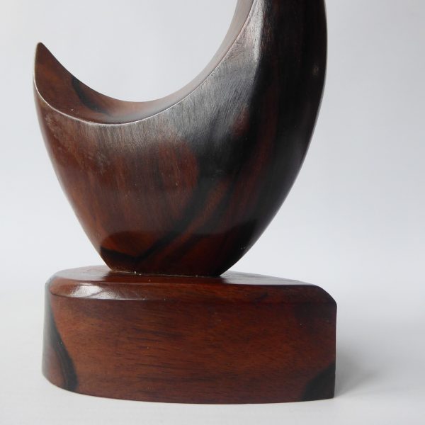 Rosewood stylised bird duck swan. Modernist sculpture, hand carved wood figurine - Image 9