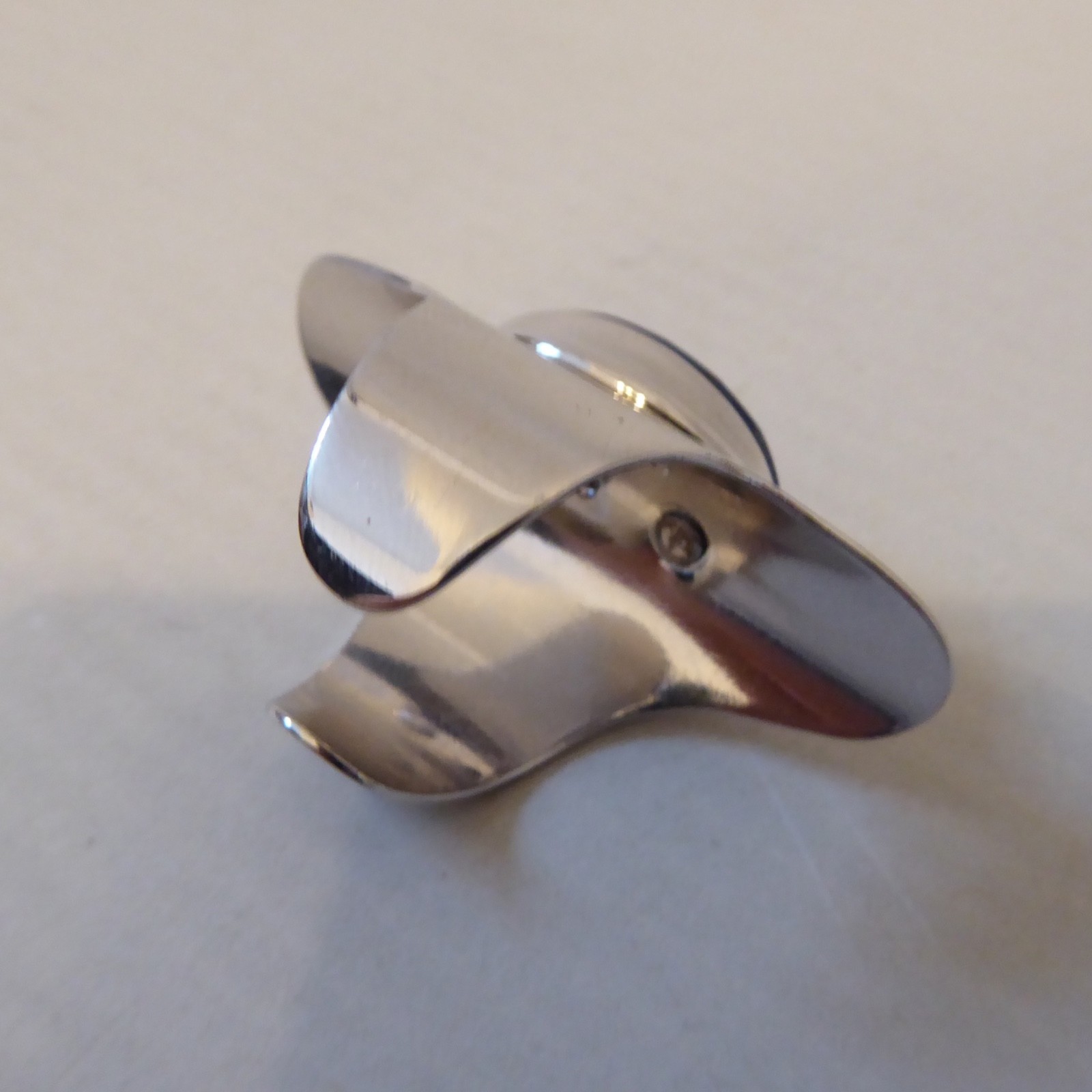 Sarah Coventry vintage statement dress ring, silver tone + blue glass. 70s retro - Image 8