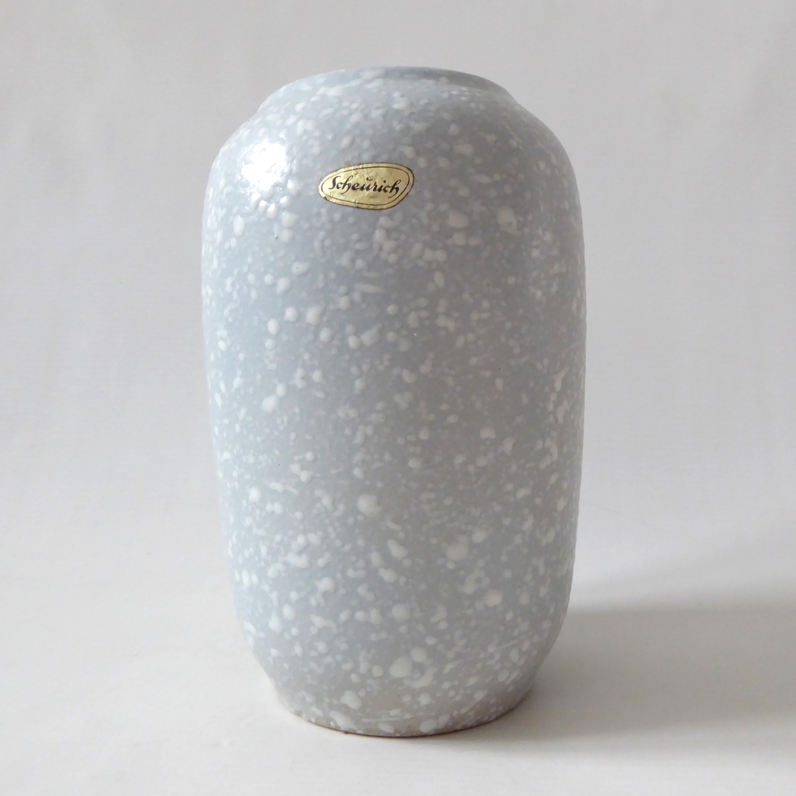 Scheurich 238/18 West German Pottery ceramic grey & white 1950s splatter vase - Image 3