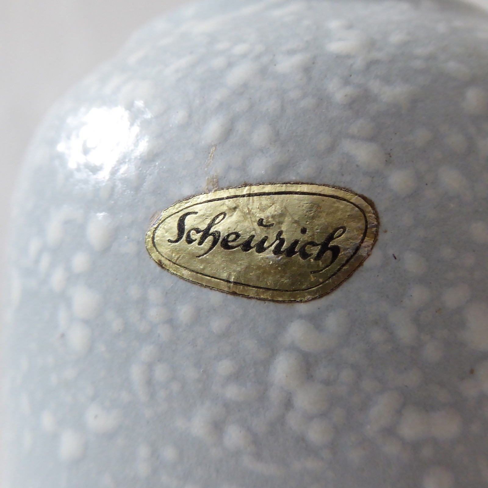 Scheurich 238/18 West German Pottery ceramic grey & white 1950s splatter vase - Image 5