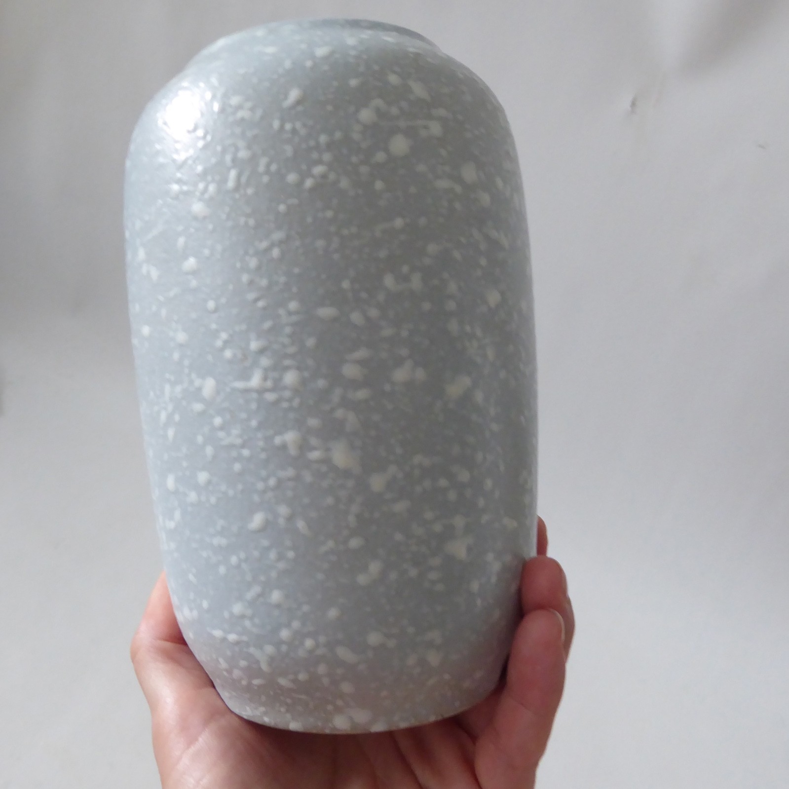 Scheurich 238/18 West German Pottery ceramic grey & white 1950s splatter vase - Image 9
