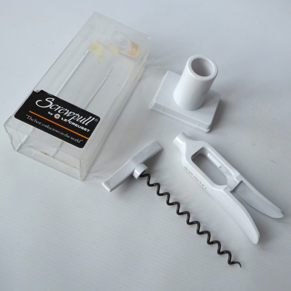 Screwpull by Le Creuset, vintage corkscrew. White manual screw, on stand in case - Image 6