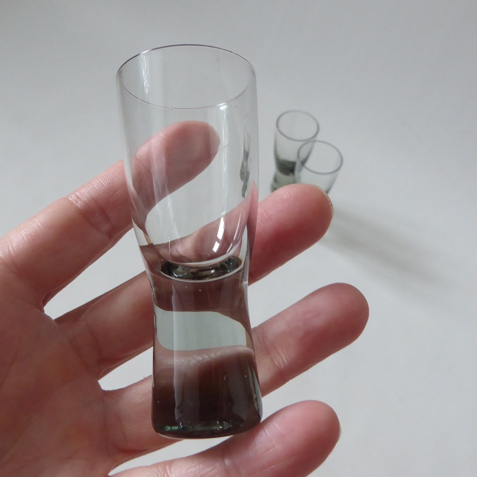Set 3 HOLMEGAARD Glasses, Canada smoke. Liqueur shot glass. 8cm 3 1/4", Danish - Image 6