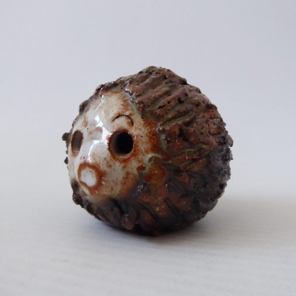 Vintage Briglin studio pottery small hedgehog figurine. Cute round, 1970s retro