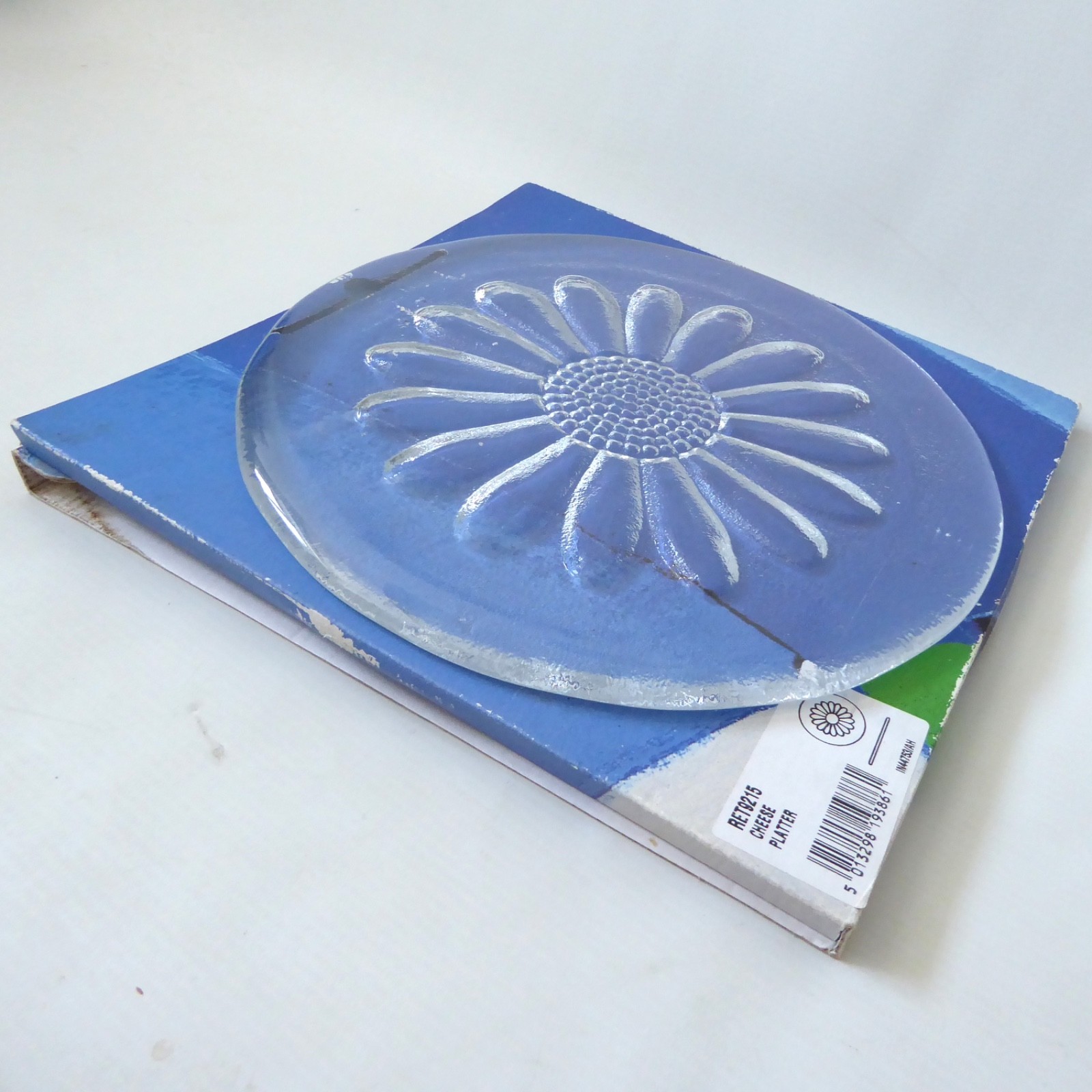 Vintage Dartington Crystal glass Daisy cheese platter FT215 Frank Thrower, boxed - Image 4