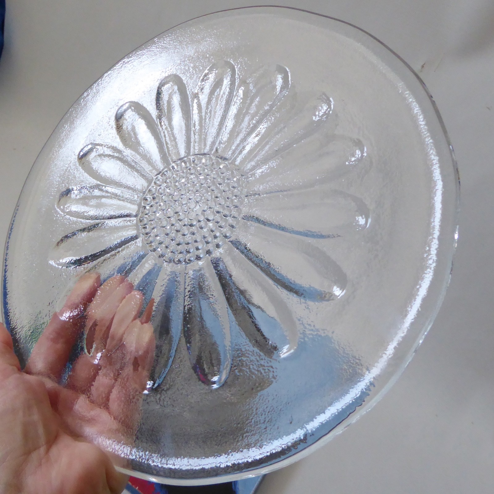 Vintage Dartington Crystal glass Daisy cheese platter FT215 Frank Thrower, boxed - Image 8