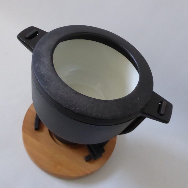 Vintage Digsmed black cast iron & enamel fondue set. Lange Svendborg Denmark MCM - Image 5