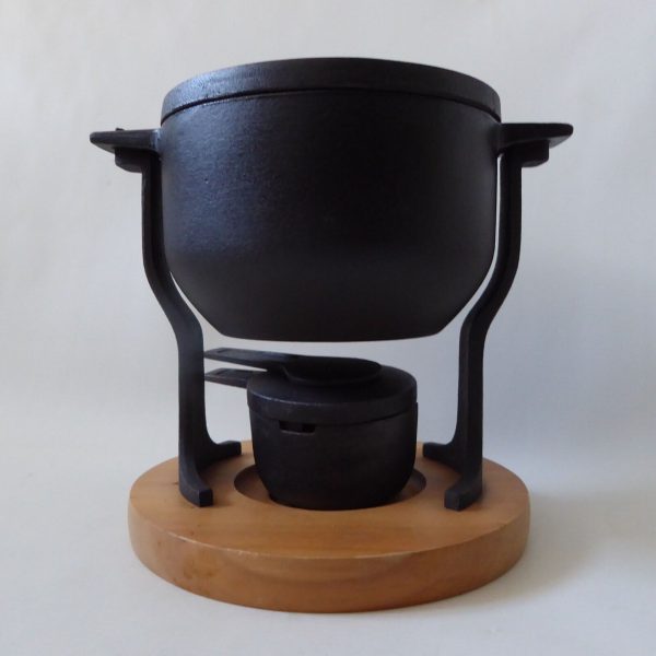 Vintage Digsmed black cast iron & enamel fondue set. Lange Svendborg Denmark MCM - Image 7