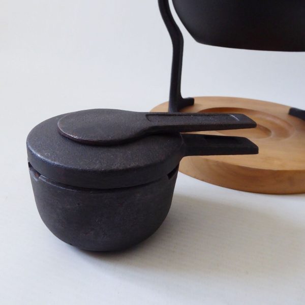 Vintage Digsmed black cast iron & enamel fondue set. Lange Svendborg Denmark MCM - Image 8