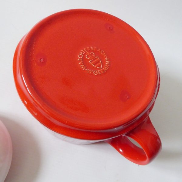Vintage Waechtersbach red butterfly spots TEAPOT West German ceramic pottery - Image 12
