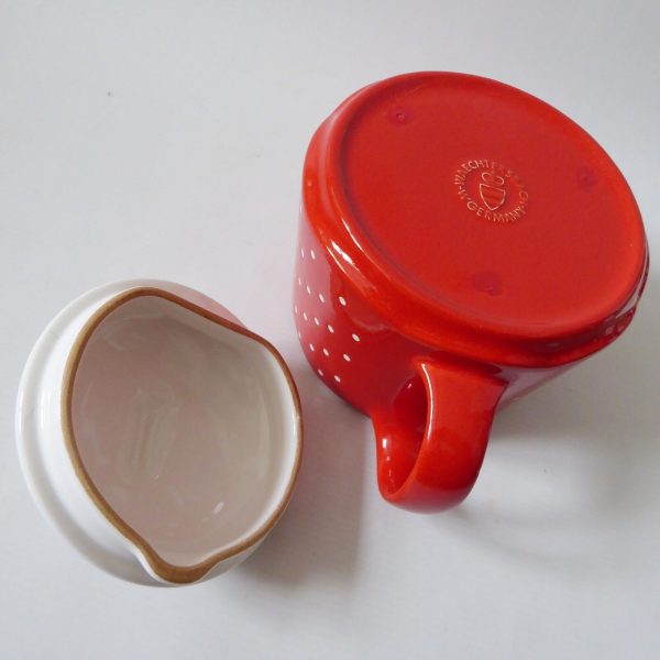 Vintage Waechtersbach red butterfly spots TEAPOT West German ceramic pottery - Image 14