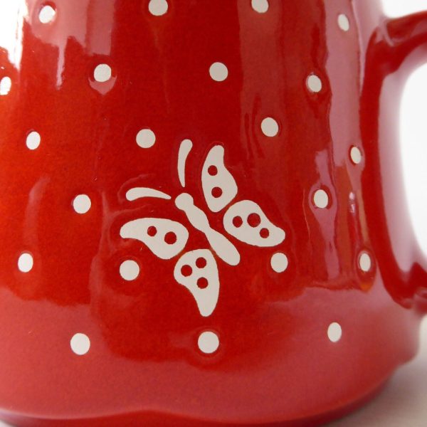 Vintage Waechtersbach red butterfly spots TEAPOT West German ceramic pottery - Image 4