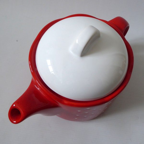 Vintage Waechtersbach red butterfly spots TEAPOT West German ceramic pottery - Image 8