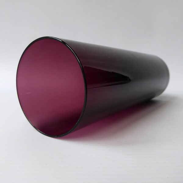 Vintage art glass tall cylinder vase like Whitefriars amethyst soda. 1960s/1970s - Image 6