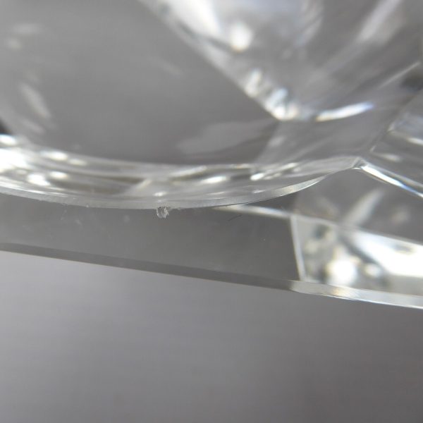 Vintage modernist art glass crystal ashtray bowl. Art Deco style faceted clear - Image 16