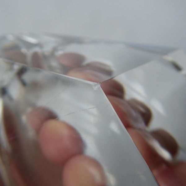 Vintage modernist art glass crystal ashtray bowl. Art Deco style faceted clear - Image 18