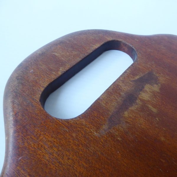 Vintage oak two-handed TJ Lawrence barber mirror, wooden bevelled hairdressers - Image 11