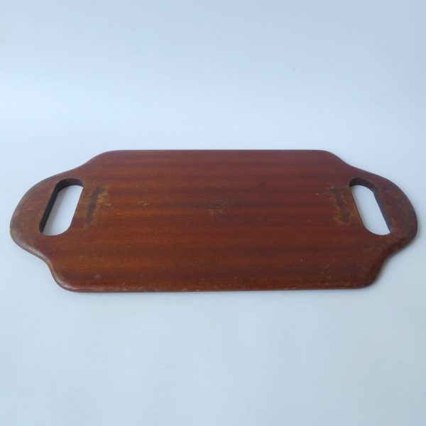 Vintage oak two-handed TJ Lawrence barber mirror, wooden bevelled hairdressers - Image 9