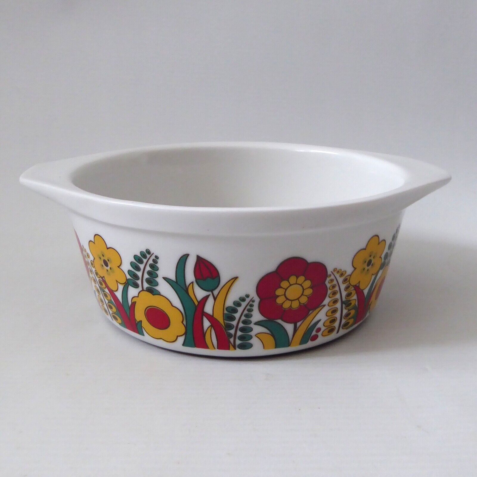 Vintage retro Freiberg Cordoflam cooking oven casserole dish. Flower power red - Image 3