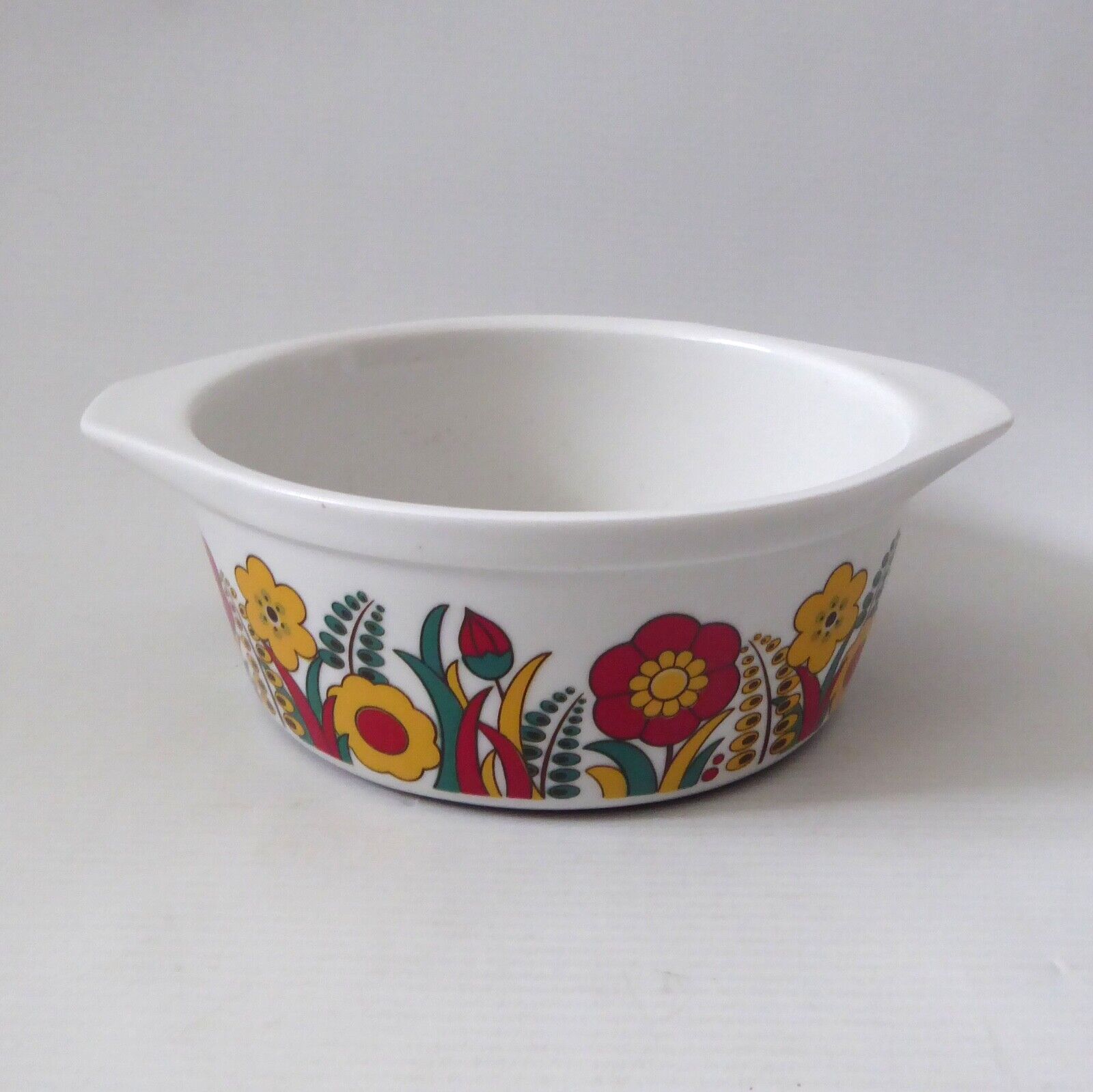 Vintage retro Freiberg Cordoflam cooking oven casserole dish. Flower power red - Image 5