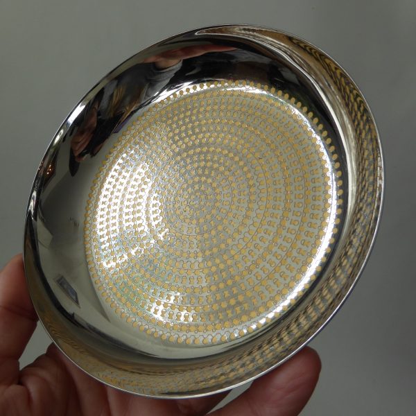 WMF Cromargan Germany dish. Sigrid Kupetz 1970s Mid-century Modernist gold steel - Image 13