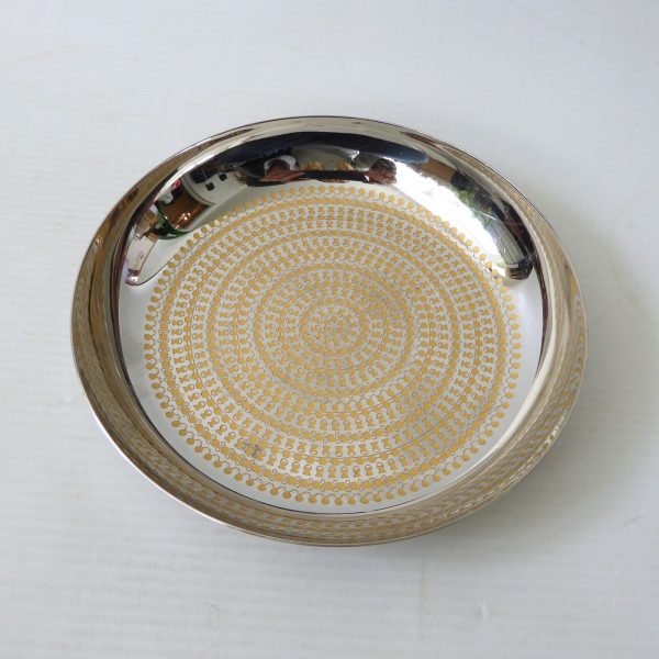 WMF Cromargan Germany dish. Sigrid Kupetz 1970s Mid-century Modernist gold steel - Image 3