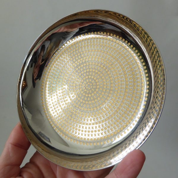 WMF Cromargan Germany dish. Sigrid Kupetz 1970s Mid-century Modernist gold steel - Image 4