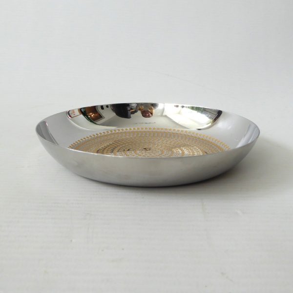 WMF Cromargan Germany dish. Sigrid Kupetz 1970s Mid-century Modernist gold steel - Image 6