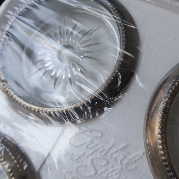 W&S Blackinton crystal & silver plated coaster/ashtray set of 4. Sealed vintage - Image 11