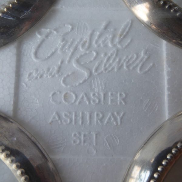 W&S Blackinton crystal & silver plated coaster/ashtray set of 4. Sealed vintage - Image 7
