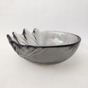 Wedgwood Wave crystal glass salad fruit bowl, Anita Harris vintage Midnight grey