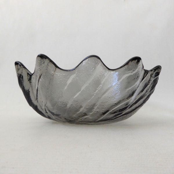 Wedgwood Wave crystal glass salad fruit bowl, Anita Harris vintage Midnight grey - Image 6