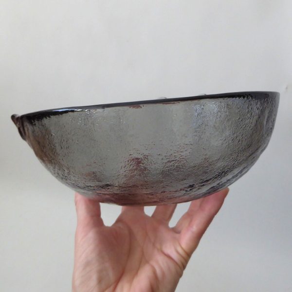 Wedgwood Wave crystal glass salad fruit bowl, Anita Harris vintage Midnight grey - Image 9