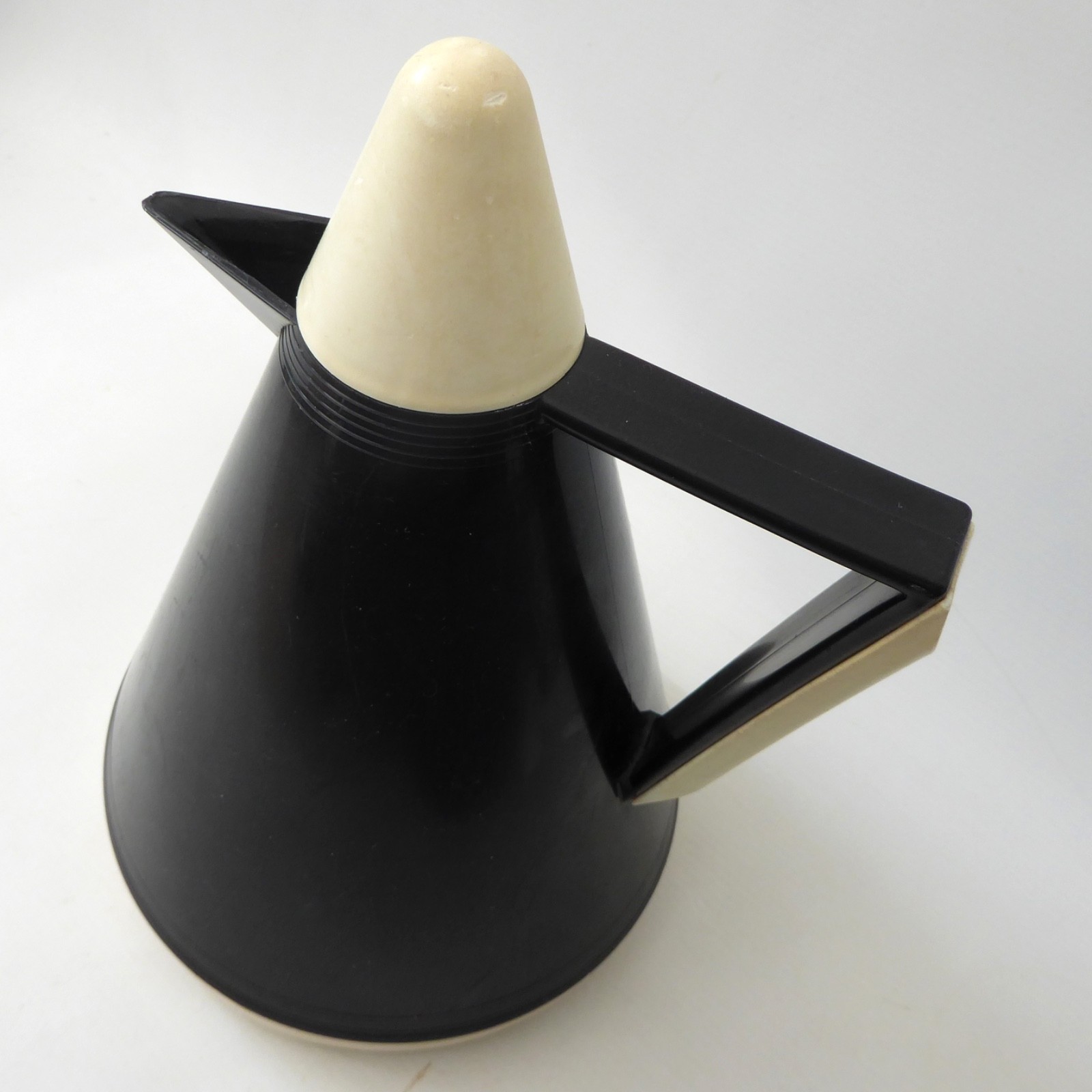 West German BMF conical vacuum jug flask. Vintage 1970s retro black white, cone - Image 12