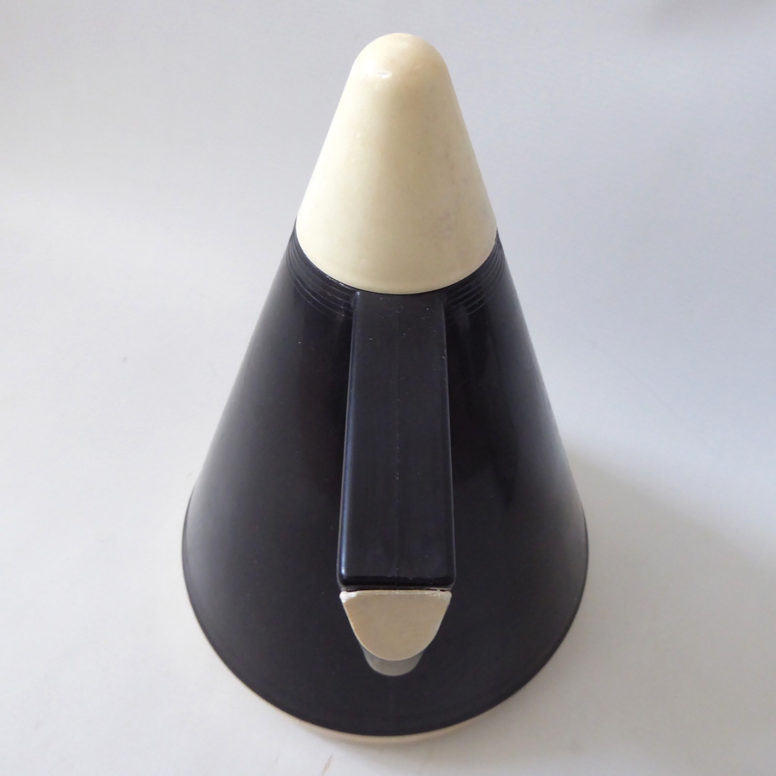 West German BMF conical vacuum jug flask. Vintage 1970s retro black white, cone - Image 6