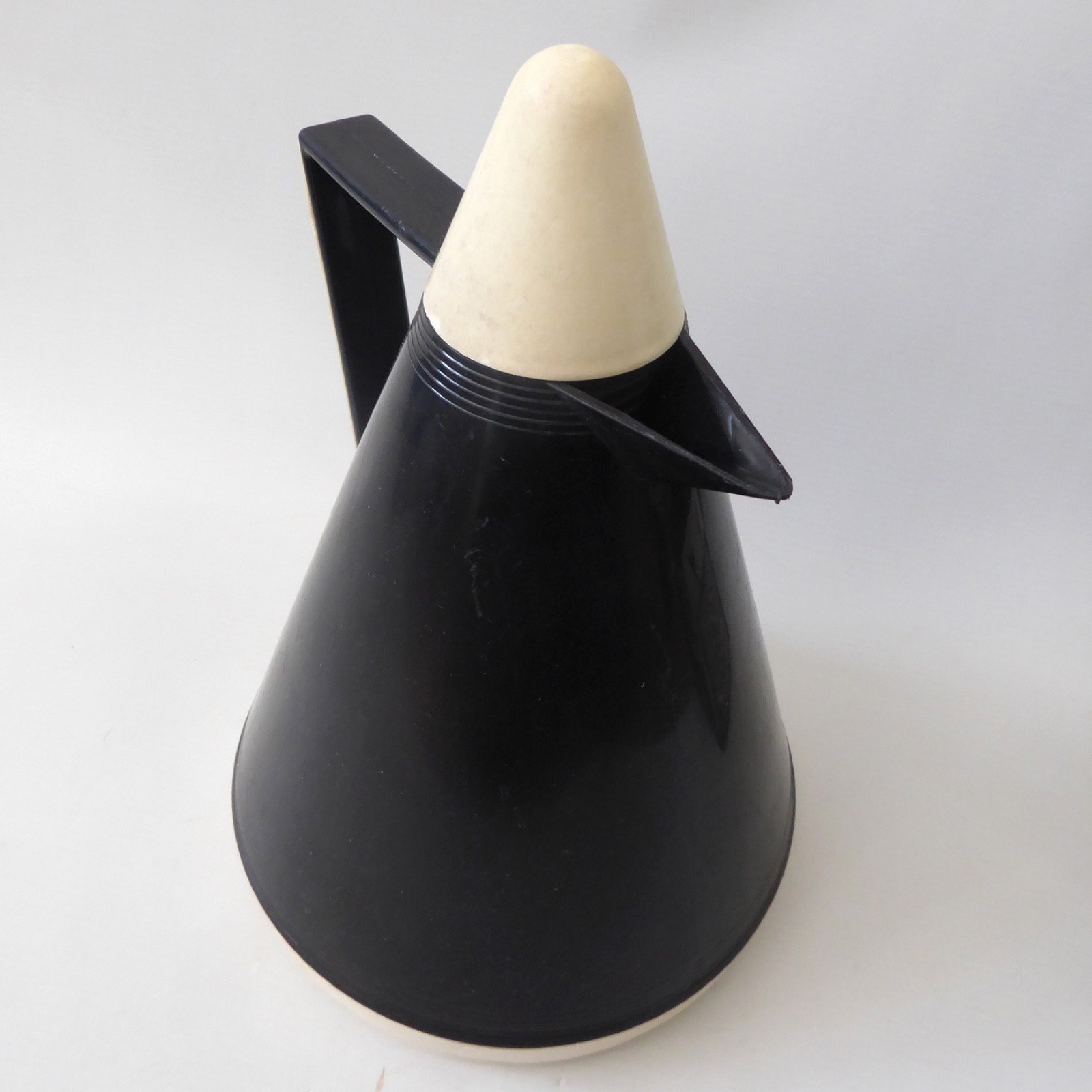 West German BMF conical vacuum jug flask. Vintage 1970s retro black white, cone - Image 9