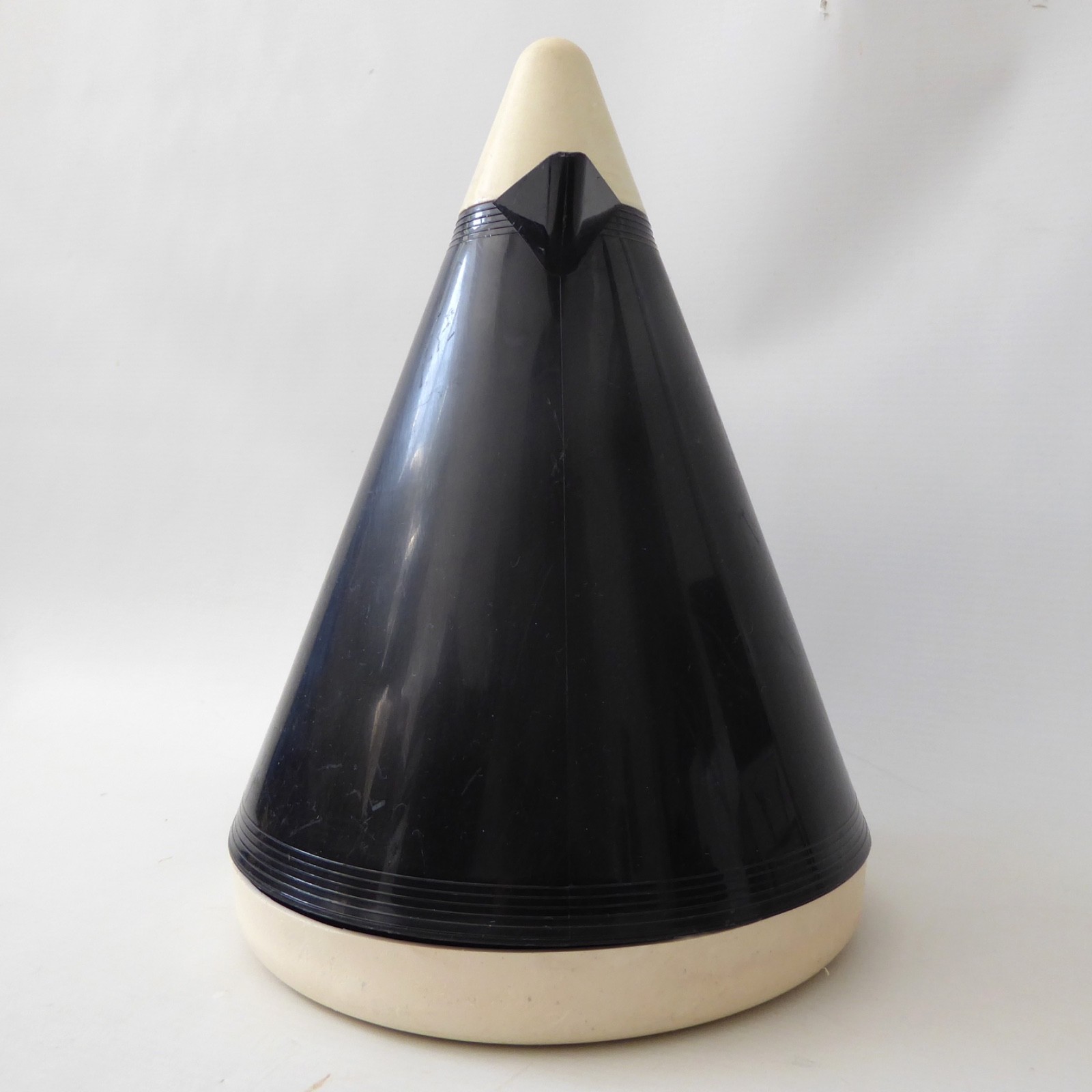 West German BMF conical vacuum jug flask. Vintage 1970s retro black white, cone - Image 10