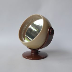 West German retro vanity mirror, makeup, dressing table. Brown 2 sided, vintage