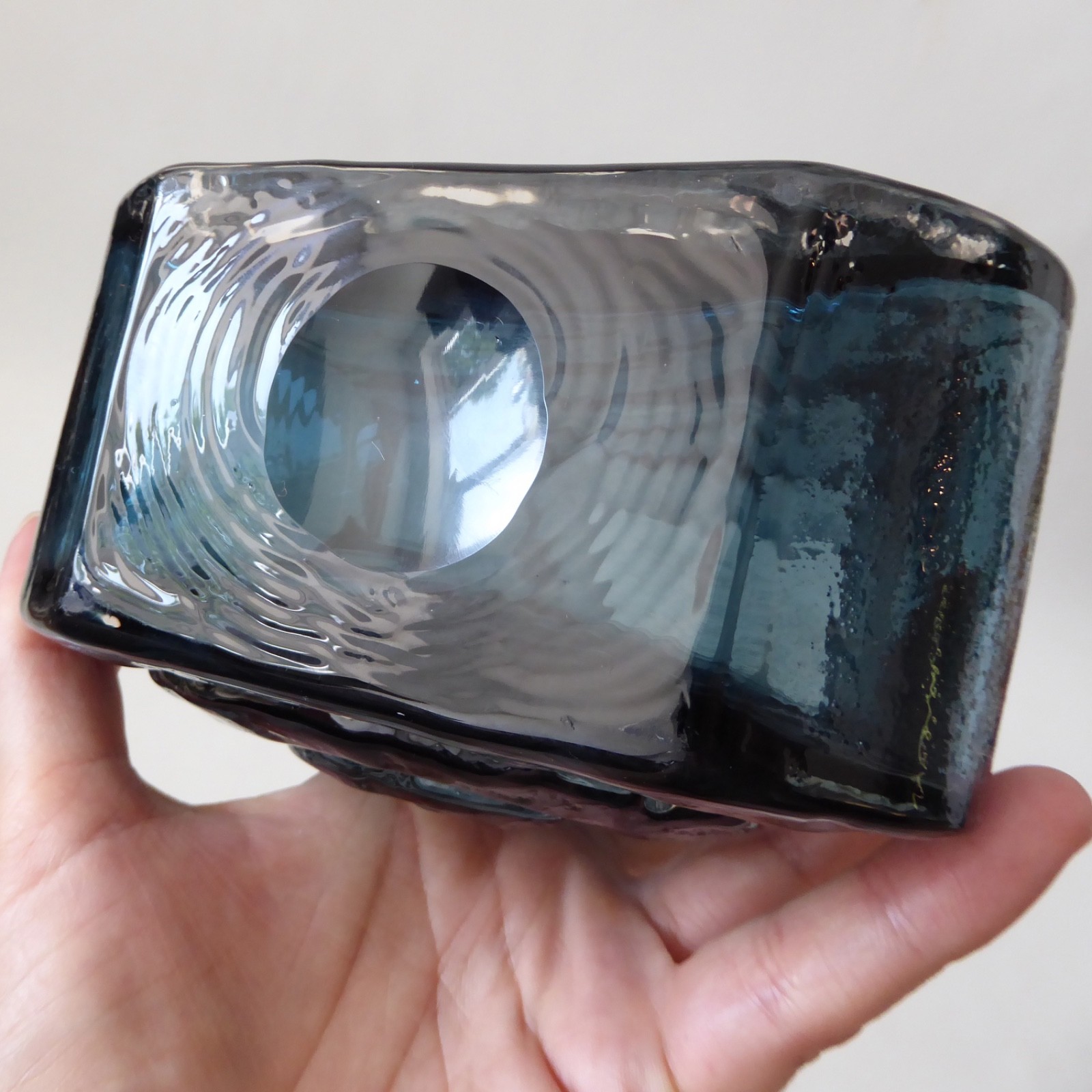 Whitefriars Glass 9675, Indigo Cello art glass vase, Geoffrey Baxter vintage 60s - Image 12