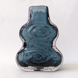 Whitefriars Glass 9675, Indigo Cello art glass vase, Geoffrey Baxter vintage 60s