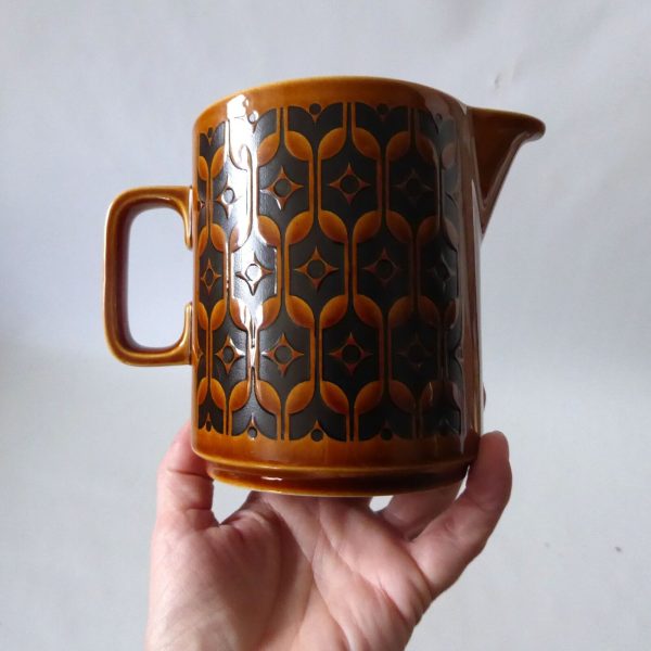 2 Hornsea Heirloom brown vintage jugs, short & large. 70s John Clappison pottery - Image 7